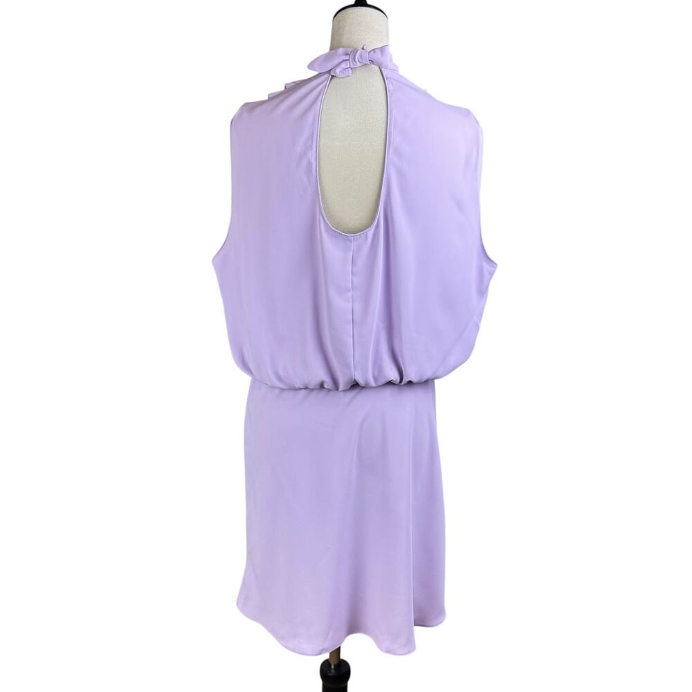 Amanda Uprichard Purple Blouson Sleeveless Halter Neck Elastic Waist Mini Dress - Picture 2 of 10